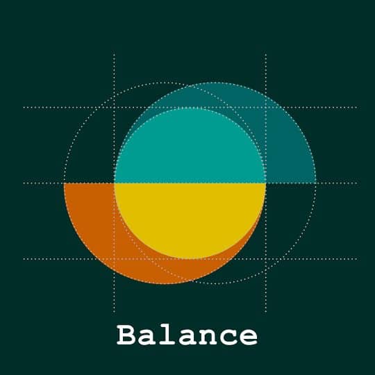 En illustration med texten balanse